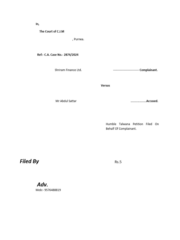 Petition in C.A. Case No. 2874/2024 | PDF