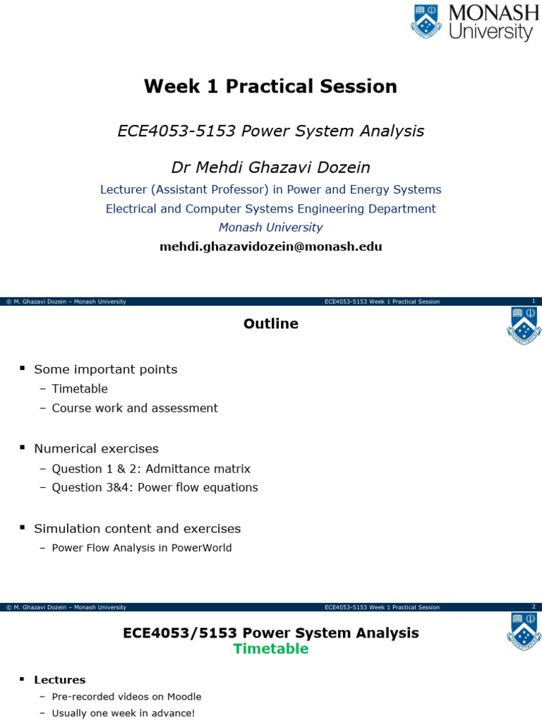 ECE4053 Week 1 Power System Analysis | PDF | Electrical Engineering ...