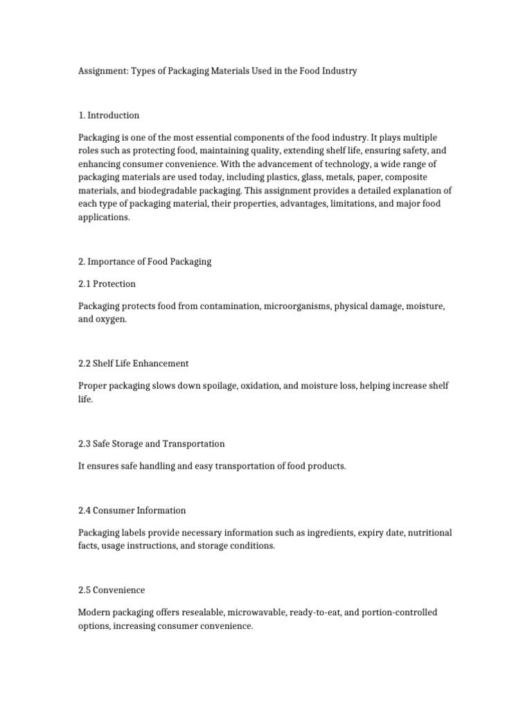 Food Packaging Materials Explained | PDF | Plastic | Biodegradation