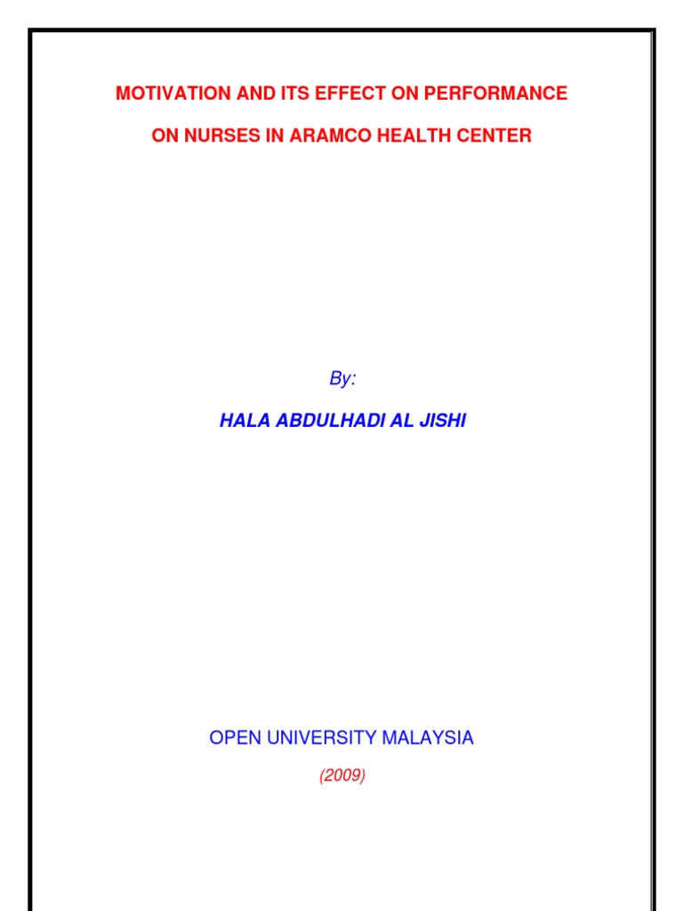 Nurse Motivation and Job Performance | PDF | Motivation | Motivational