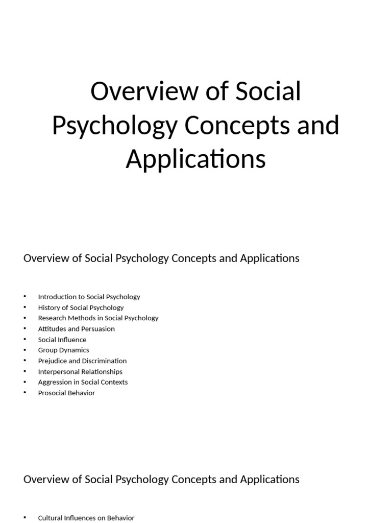 Key Concepts in Social Psychology | PDF | Social Psychology | Psychology