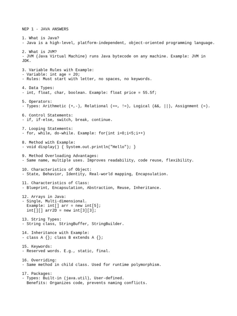 Java Programming Concepts Explained | PDF