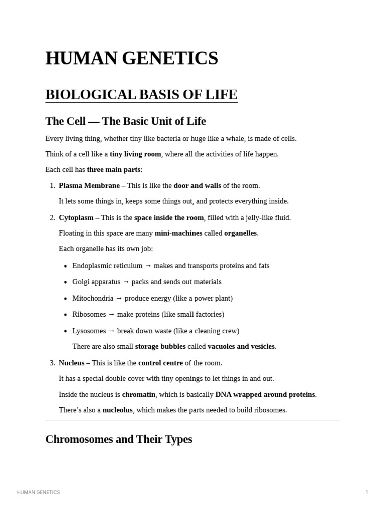 Human Genetics: Cell Structure & Function | PDF | Messenger Rna | Genetics