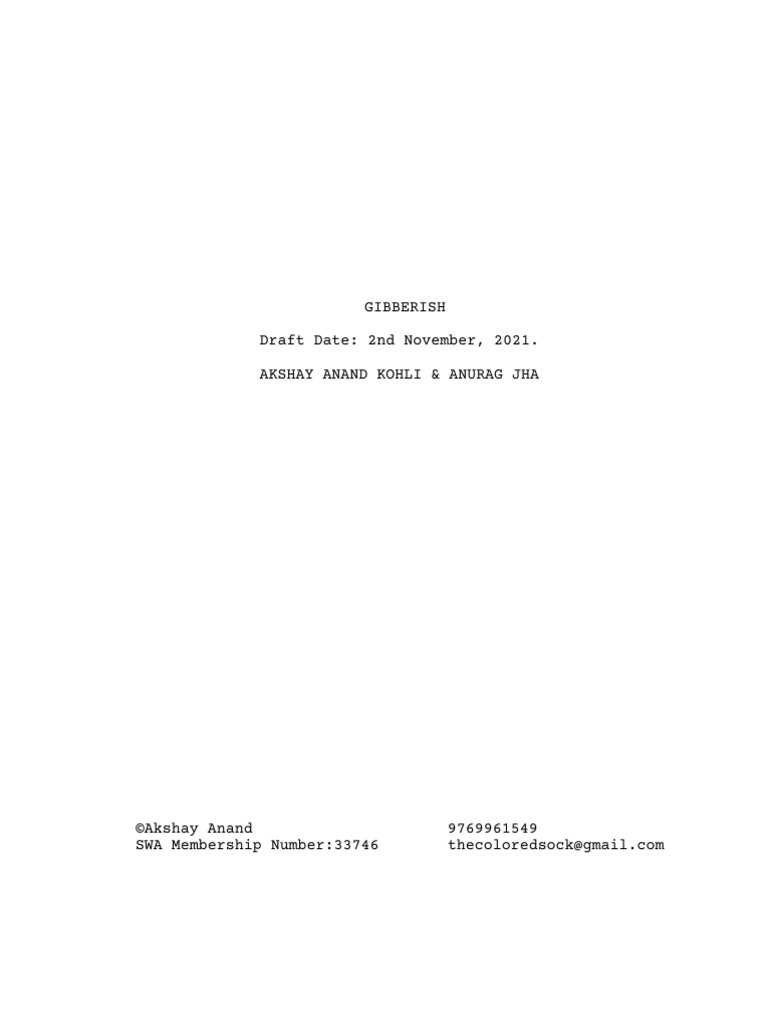 Script Gibberish 2nd Nov | PDF