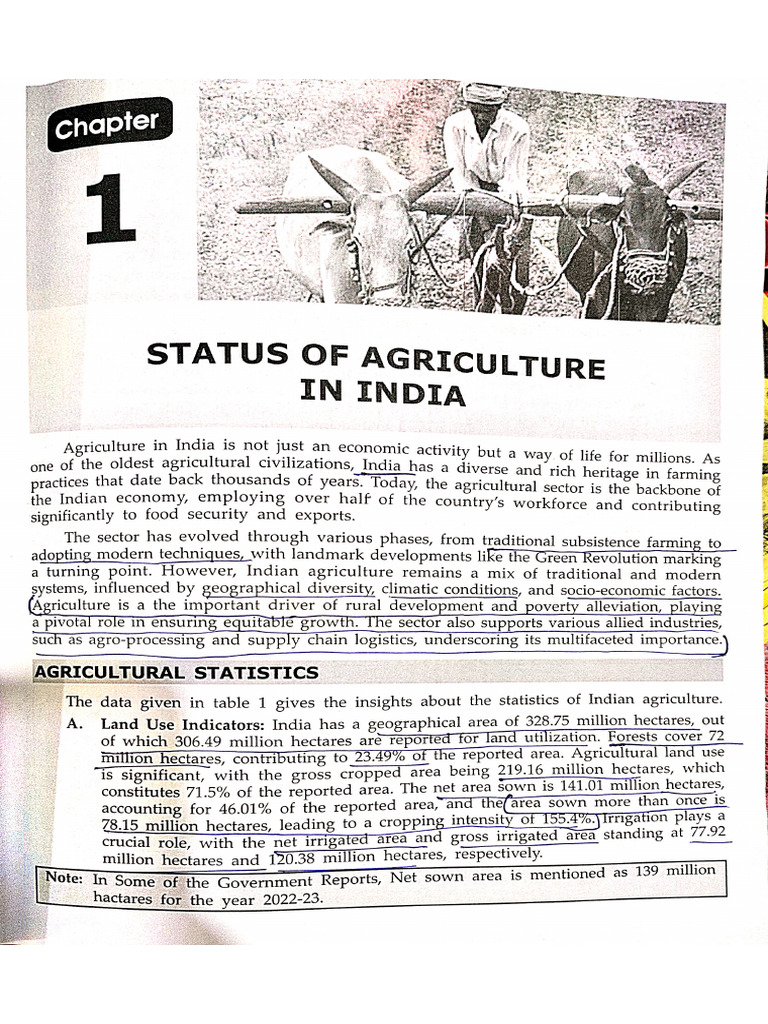 Status of Agriculture in India | PDF