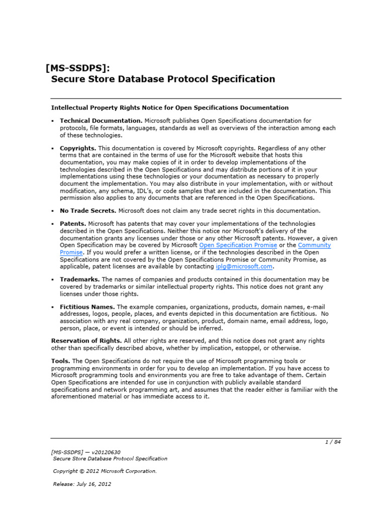 Secure Store Database Protocol Guide | PDF | Databases | User (Computing)