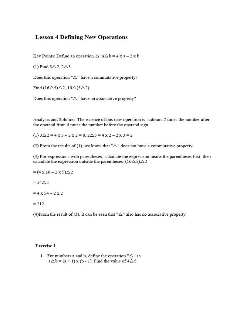 Defining New Mathematical Operations | PDF | Mathematics