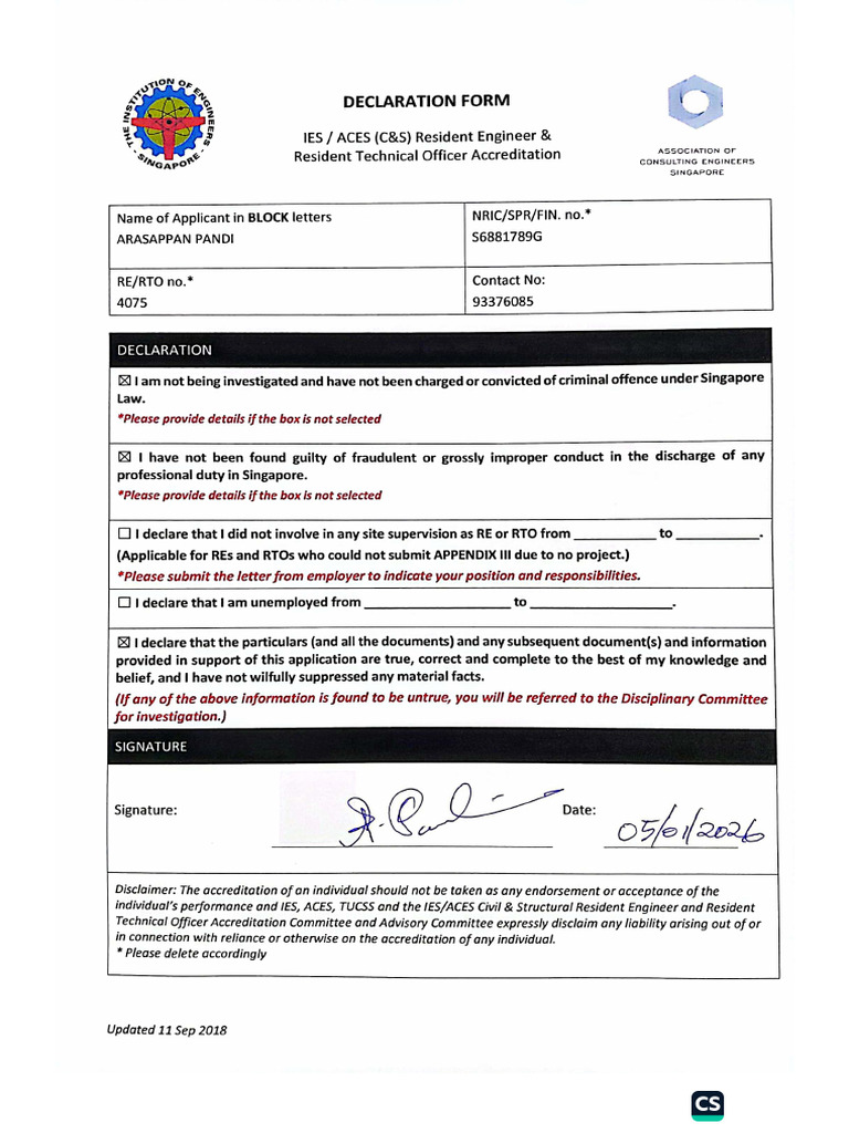RTO Declaration Form | PDF