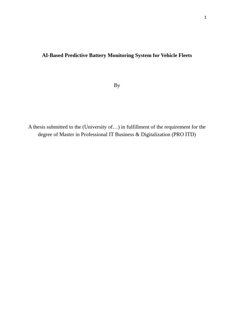 AI Predictive Battery Monitoring for Fleets | PDF | Lithium Ion Battery ...