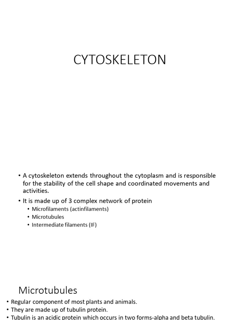 Understanding the Cytoskeleton Structure | PDF | Microtubule | Cell ...