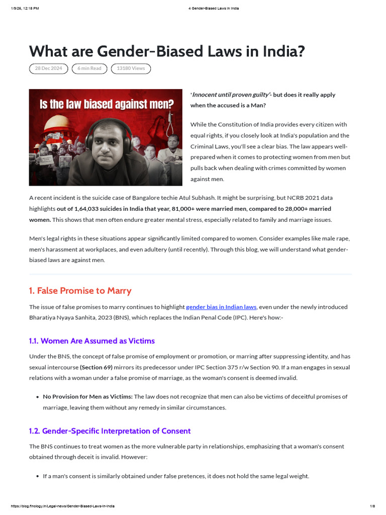 Gender Bias in Indian Laws Explained | PDF | Rape | Sexual Harassment