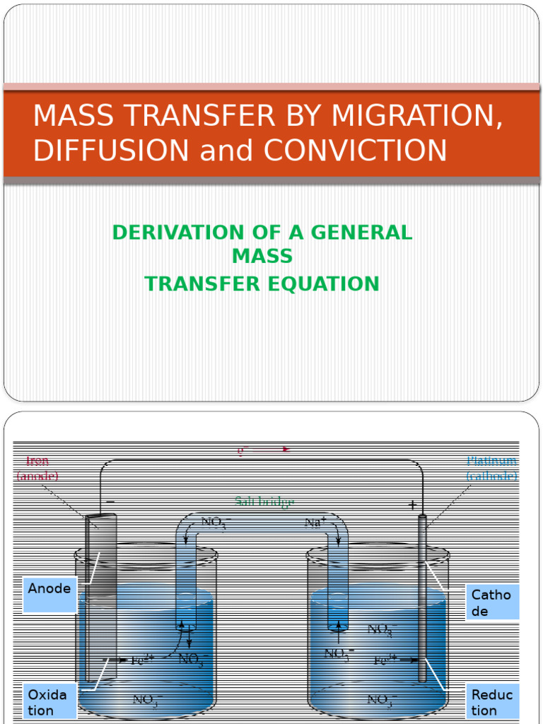General Mass Transfer Equation Derivation | PDF | Diffusion | Chemical ...