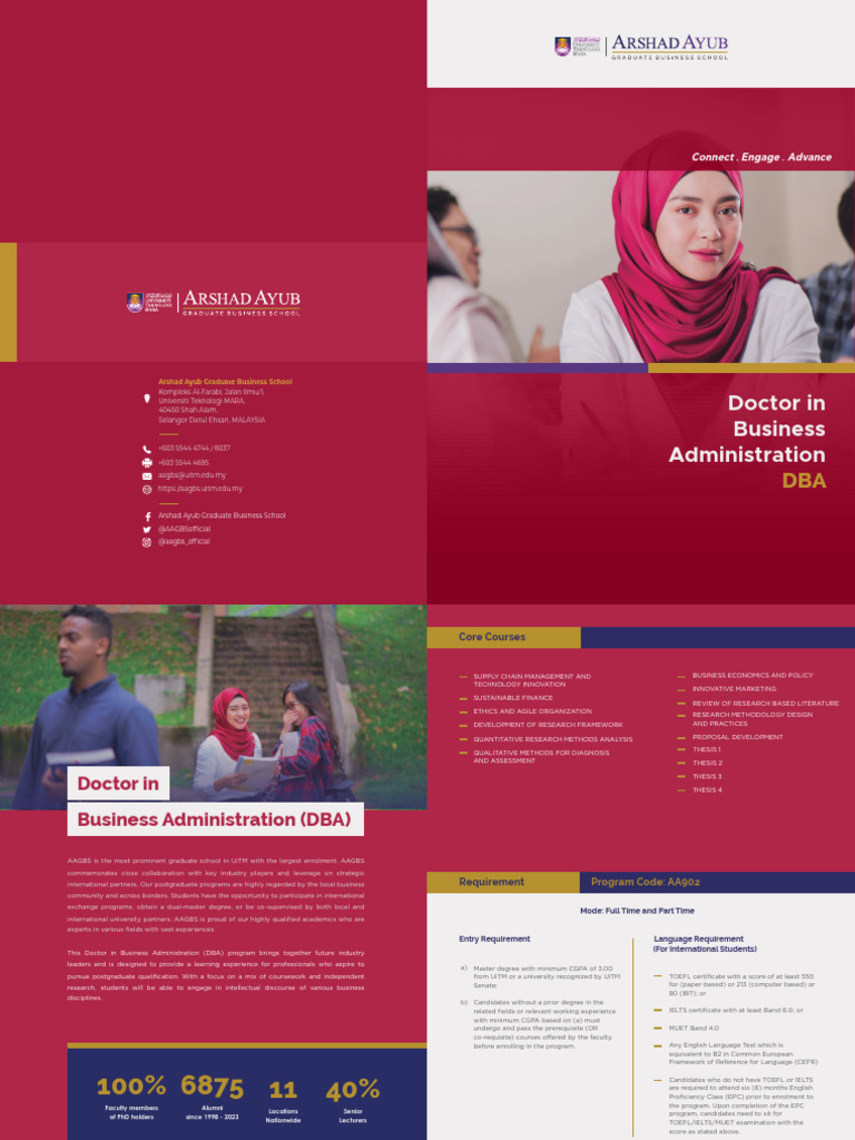 DBA Program at Arshad Ayub Graduate School | PDF | Academia ...