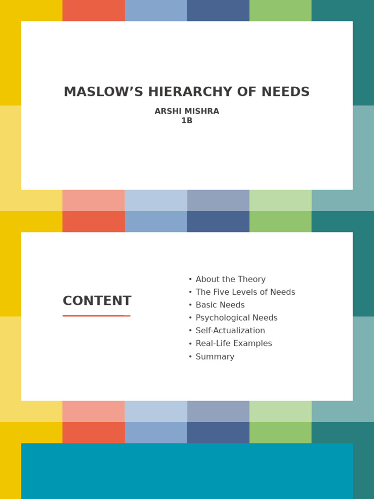 Maslow’s Hierarchy of needs | PDF | Self Actualization | Motivational