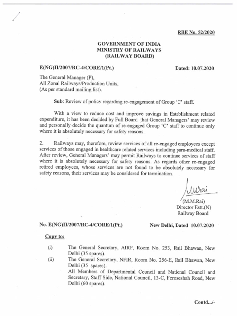 Review of Policy Regarding Re-Engagement of Group 'C' Staff. | PDF
