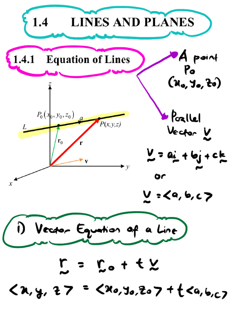 1.4 Lines and Planes 01-02-07P | PDF | Geometry | Orthogonality