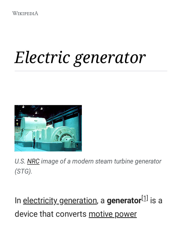 Modern Electric Generator Overview | PDF | Electric Generator ...