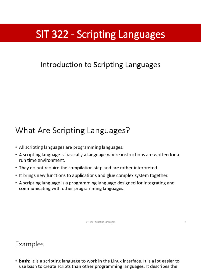 Overview of Scripting Languages | PDF | Java Script | Dynamic Web Page