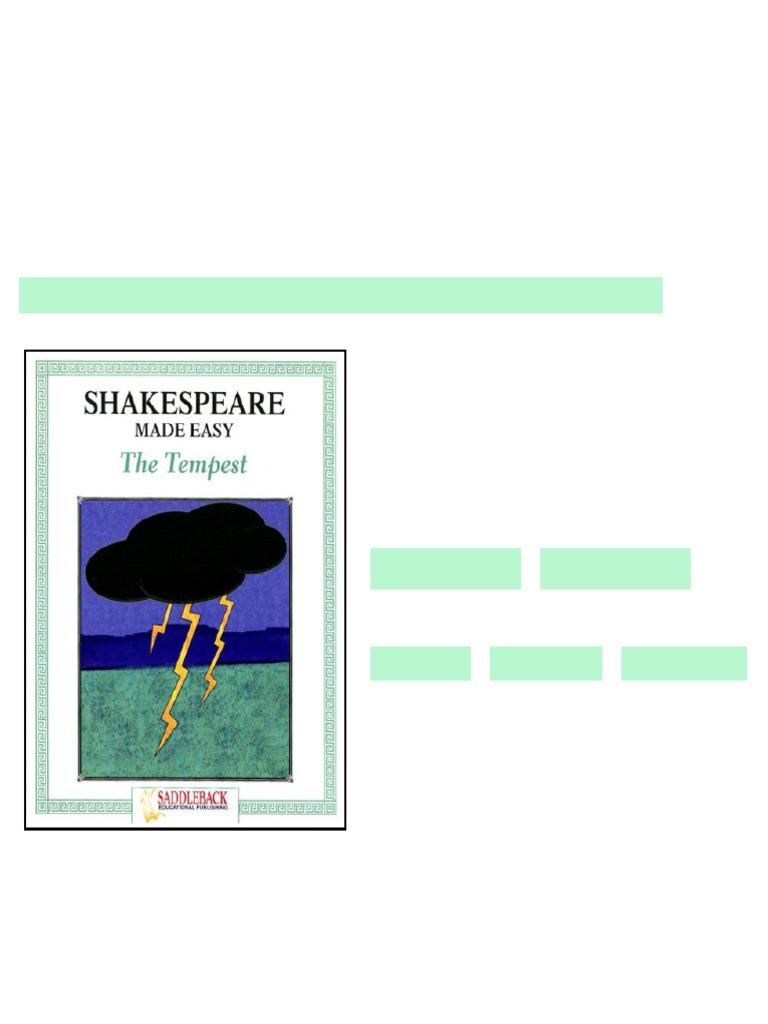 (Ebook) Tempest (Shakespeare Made Easy Study Guides) by William ...