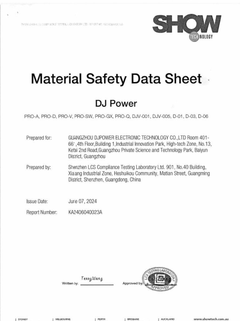 Msds DJ Power | PDF