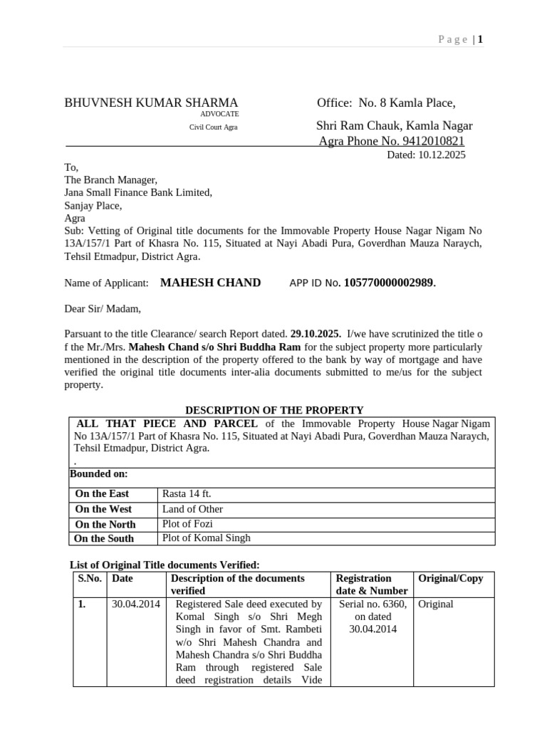 Title Document Vetting for Property | PDF | Legal Documents ...