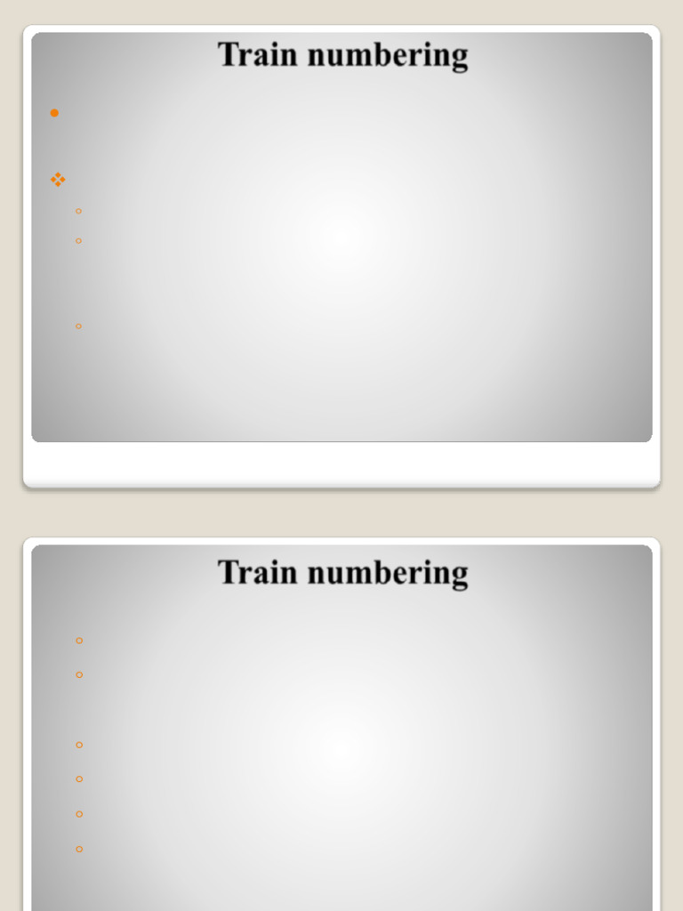 Train Numbering | PDF | Rail Transport | Rolling Stock