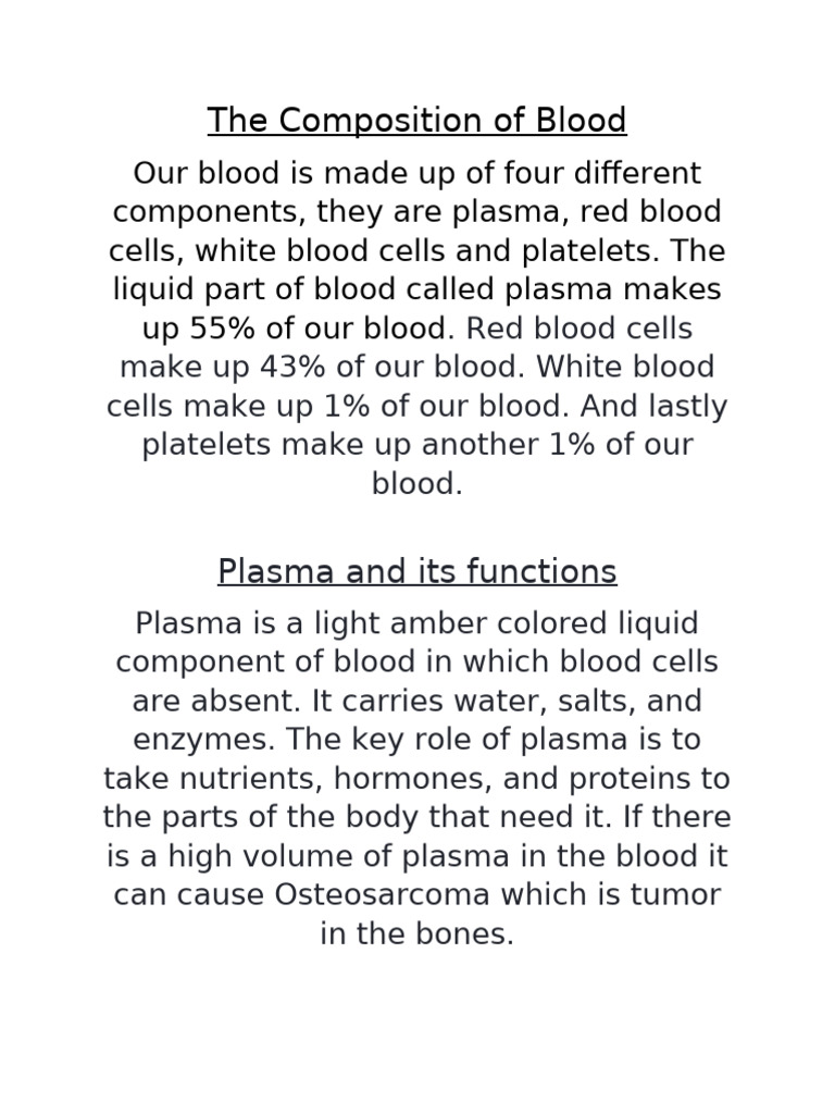Components and Functions of Blood | PDF | Blood | Blood Cell