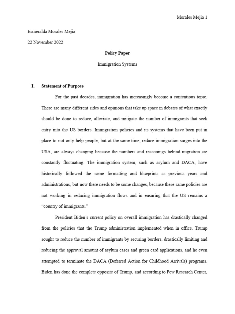 Pol Sci 120a Policy Paper .PDF | PDF | Deferred Action For Childhood ...