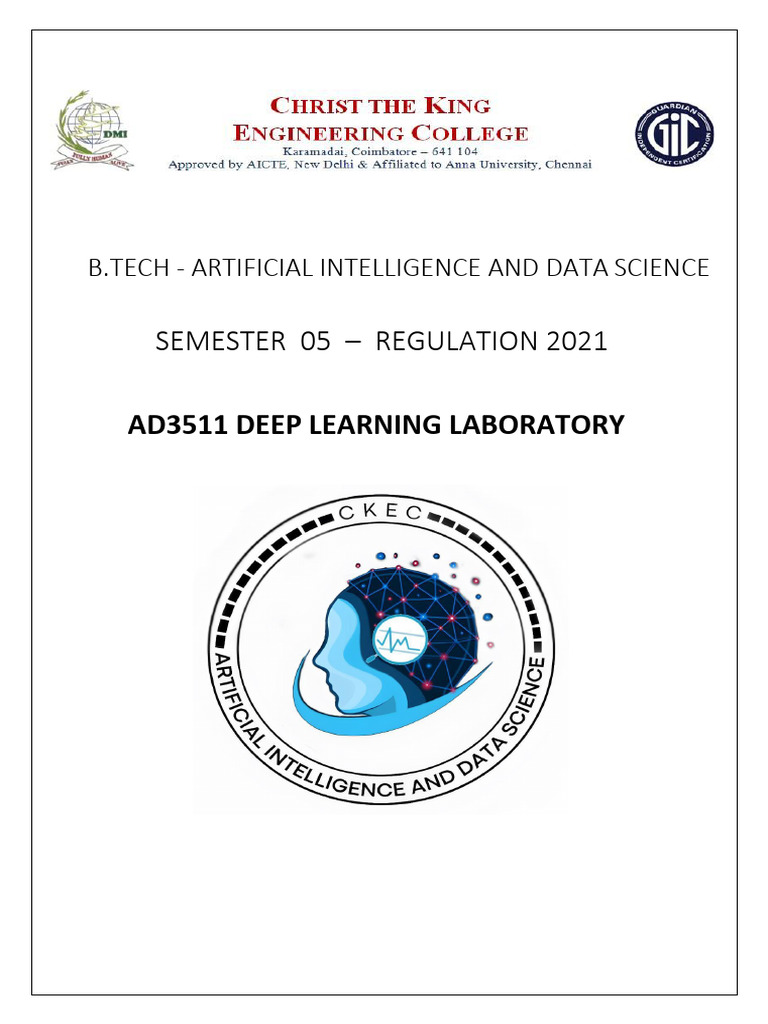 Deep Learning Laboratory Practices | PDF | Deep Learning | Engineering
