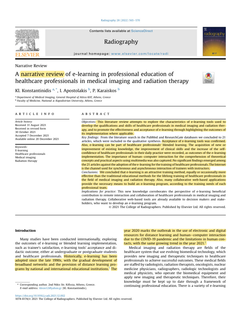 E-Learning in Medical Imaging Training | PDF | Educational Technology ...
