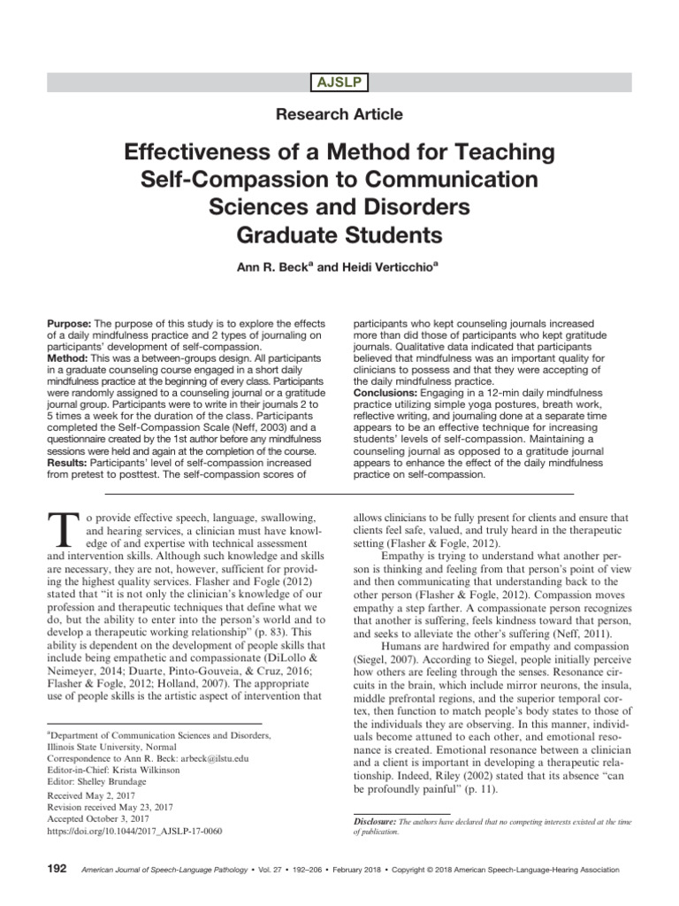Teaching Self-Compassion in Grad Students | PDF | Empathy | Compassion