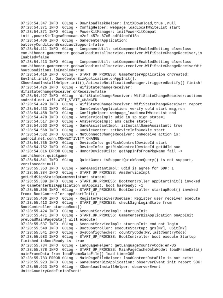 GameCenter Application Startup Log | PDF | Information Technology ...