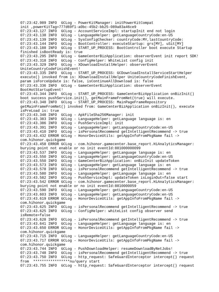 Game Center Startup Log Analysis | PDF | Network Architecture ...