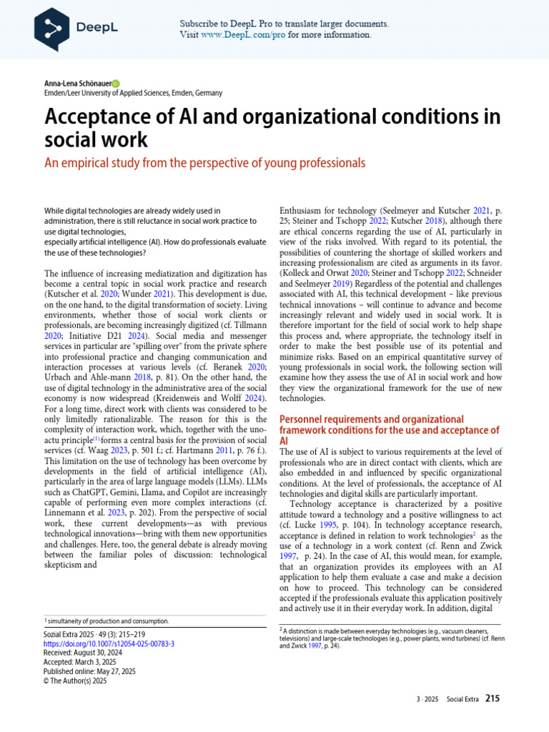 AI Acceptance in Social Work: A Study | PDF | Artificial Intelligence ...