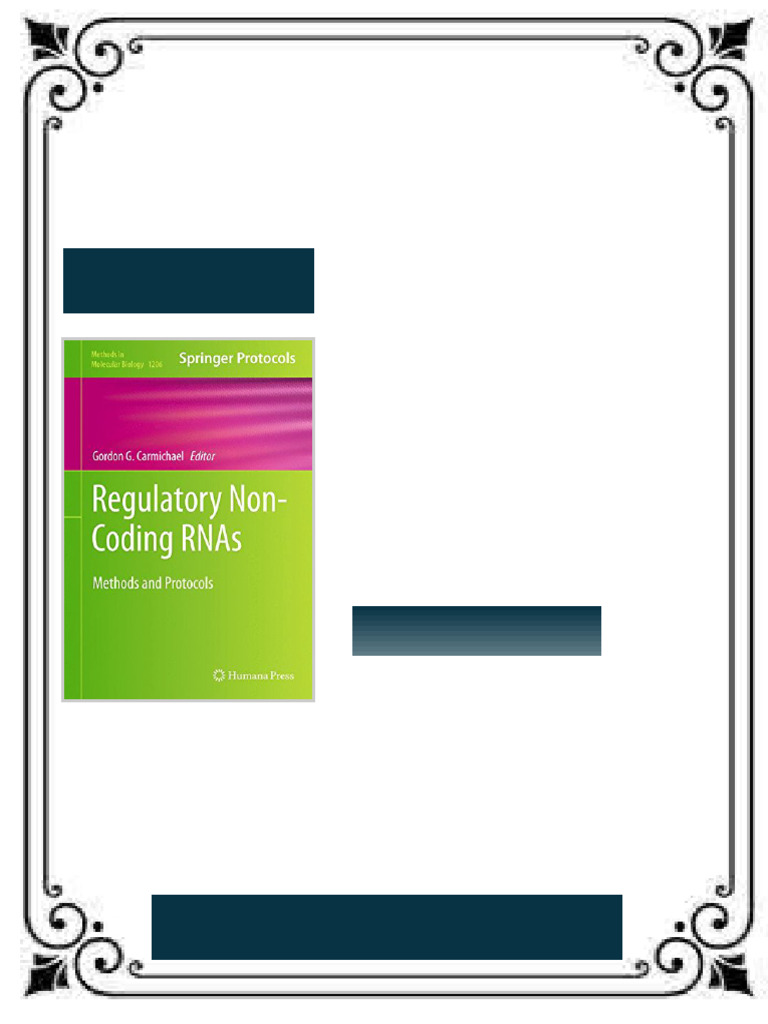 Regulatory Non Coding RNAs Methods and Protocols 1st Edition Gordon G ...