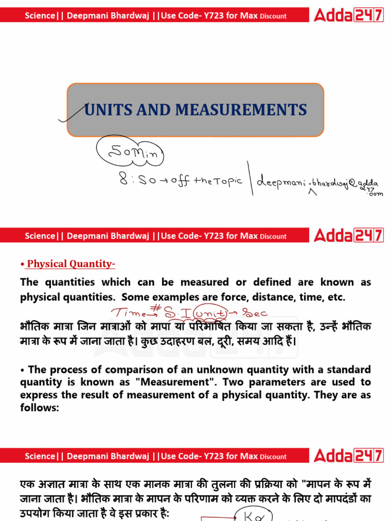 Understanding Units and Measurements in Science | PDF | Mole (Unit ...