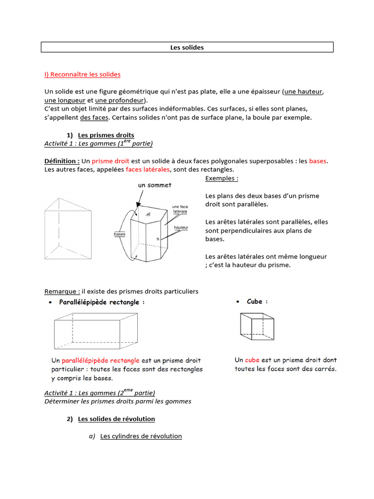 Introduction aux solides géométriques | PDF | Triangle | Zone
