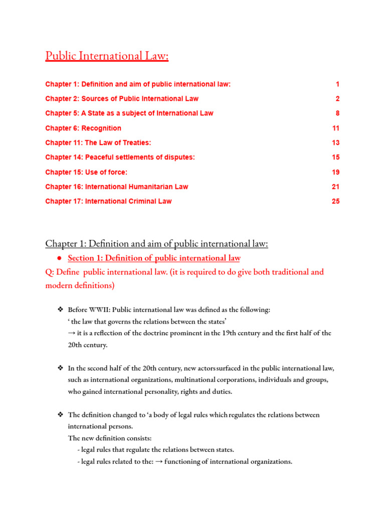 Overview of Public International Law | PDF | Treaty | Ratification