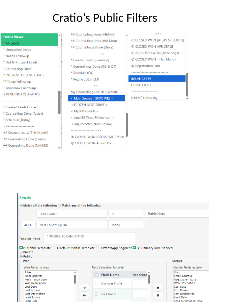 Cratio CRM Filters | PDF