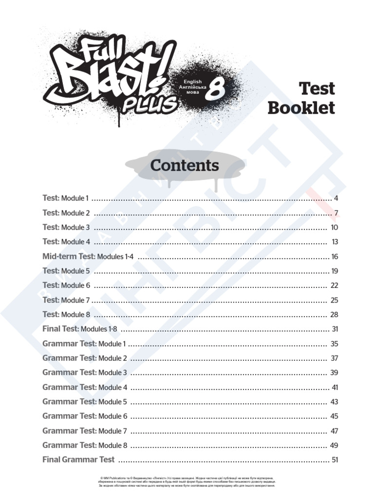 English Language Test Booklet | PDF