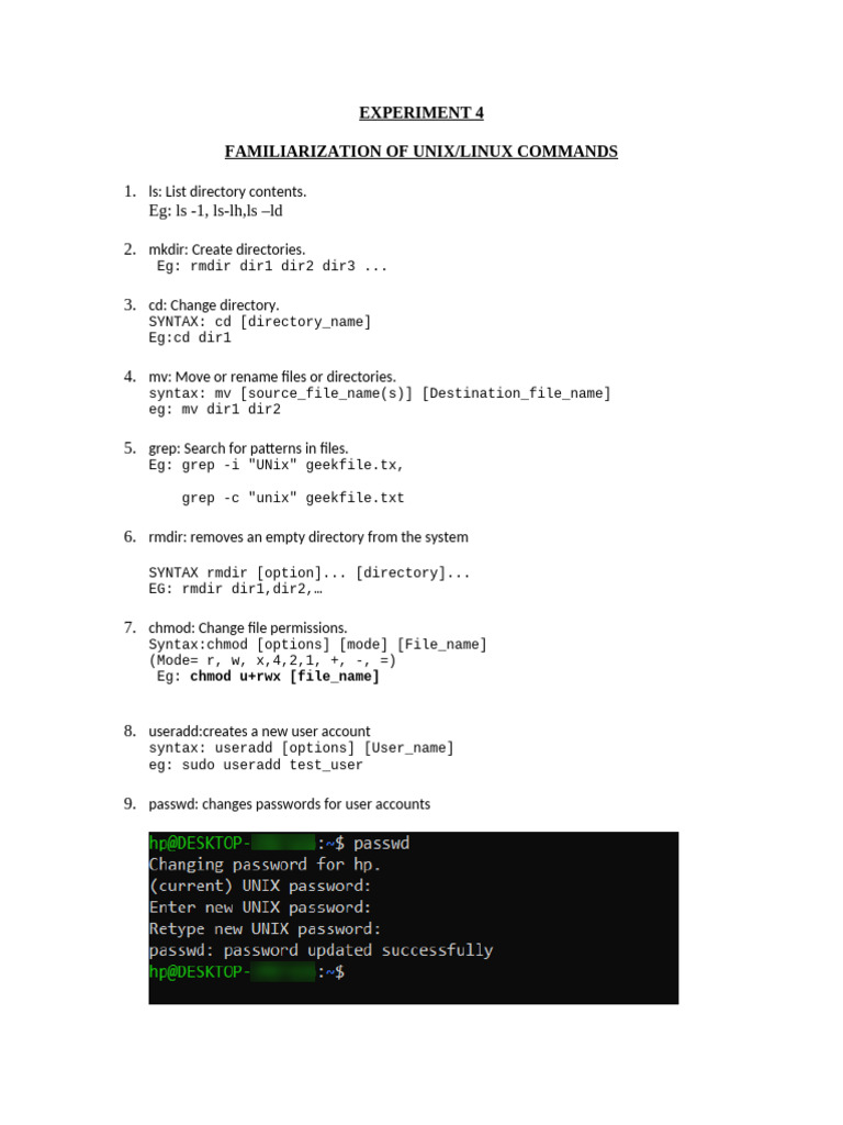 Essential UNIX/Linux Commands Guide | PDF