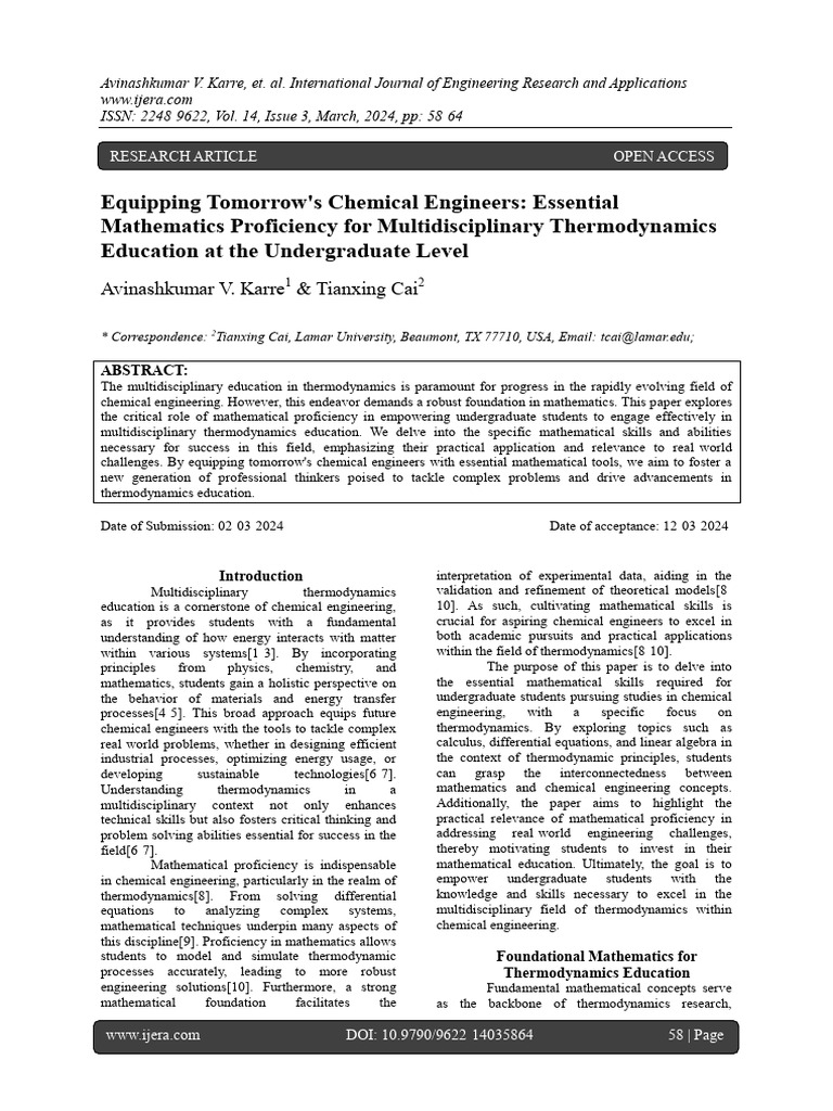 Essential Math for Chemical Engineers | PDF | Mathematics | Algebra