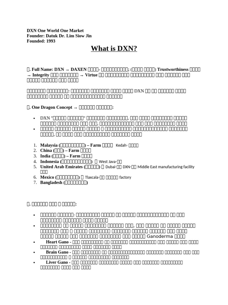 What DXN, Why DXN | PDF