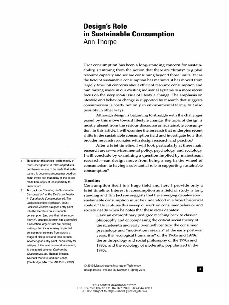 Design's Impact on Sustainable Consumption | PDF | Environmental Policy ...