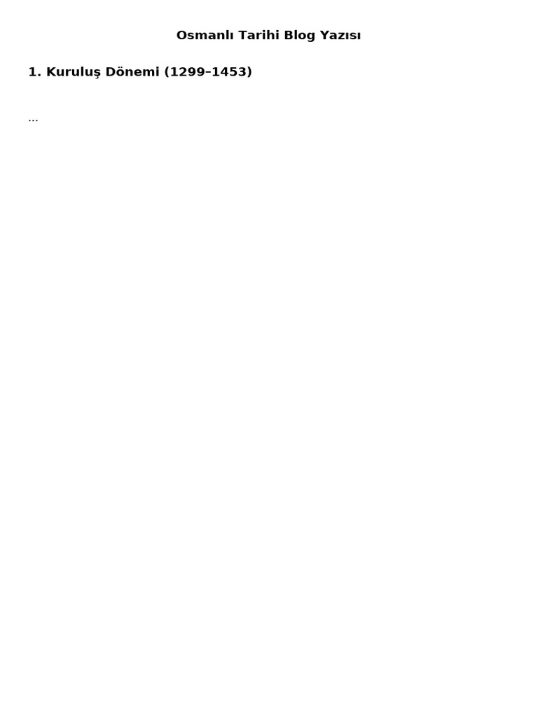 Osmanli Tarihi Kapsamli Blog | PDF