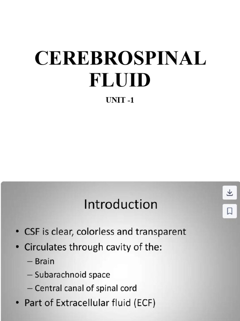 Cerebrospinal Fluid | PDF