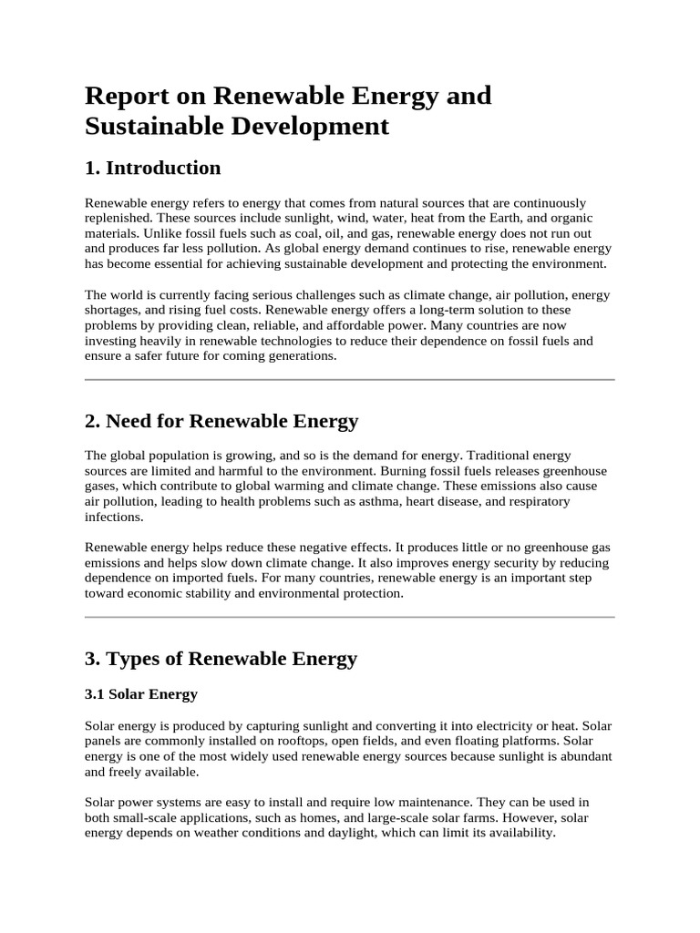 Renewable Energy for Sustainable Growth | PDF | Renewable Energy | Wind ...