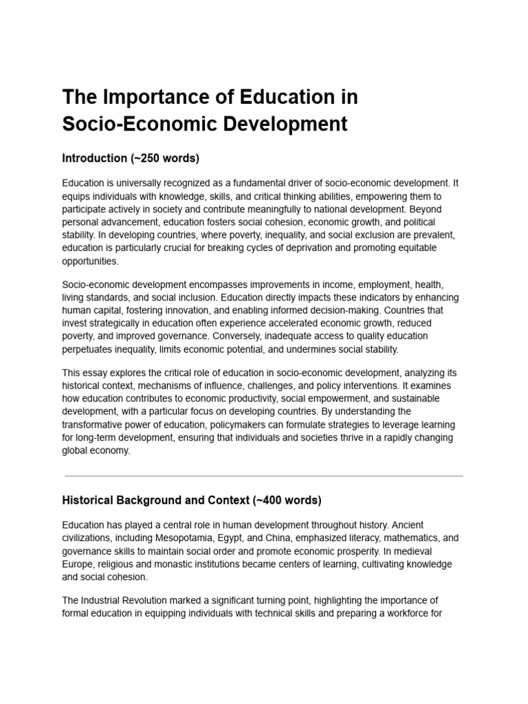 Education's Role in Economic Growth | PDF | Vocational Education ...