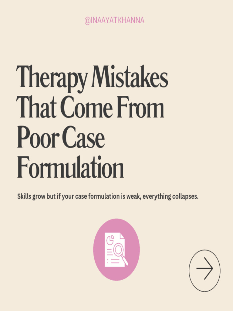Common Therapy Case Formulation Errors | PDF
