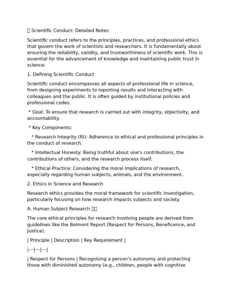 Principles of Scientific Conduct and Ethics | PDF | Institutional ...